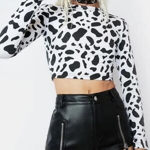 Lita By Ciara NWT King Cheetah Print Crop Top Long Sleeve Womens‎ Size XS
